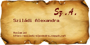 Sziládi Alexandra névjegykártya